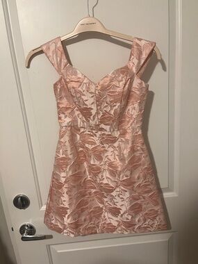 Lulu's Blush Pink Floral Jacquard Mini Dress